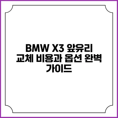 BMW X3 앞유리 교체 비용과 옵션 완벽 가이드