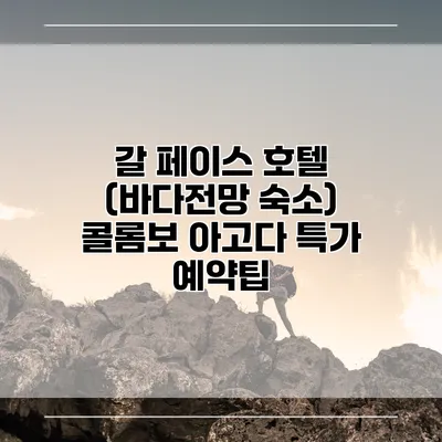 갈 페이스 호텔 (바다전망 숙소) 콜롬보 아고다 특가 예약팁