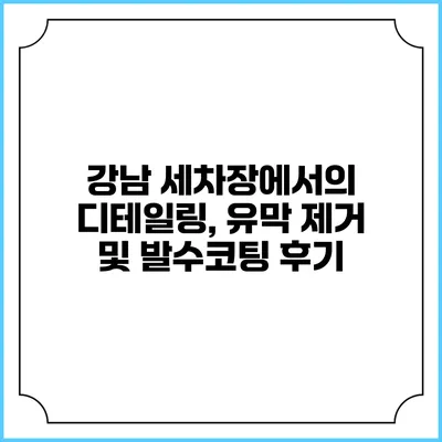 강남 세차장에서의 디테일링, 유막 제거 및 발수코팅 후기