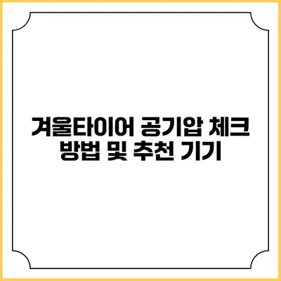 겨울타이어 공기압 체크 방법 및 추천 기기