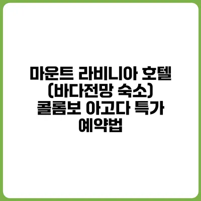 마운트 라비니아 호텔 (바다전망 숙소) 콜롬보 아고다 특가 예약법