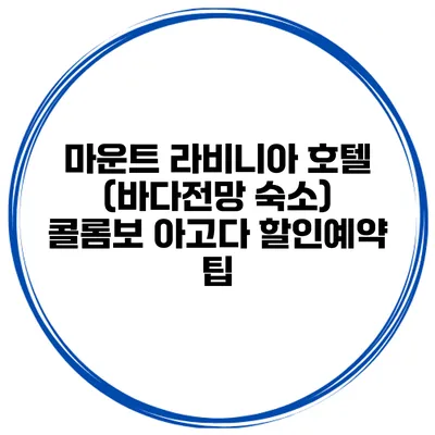 마운트 라비니아 호텔 (바다전망 숙소) 콜롬보 아고다 할인예약 팁