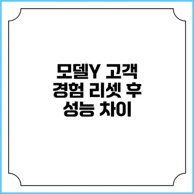 모델Y 고객 경험 리셋 후 성능 차이