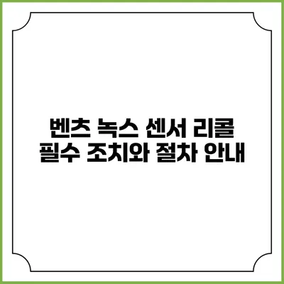 벤츠 녹스 센서 리콜 필수 조치와 절차 안내