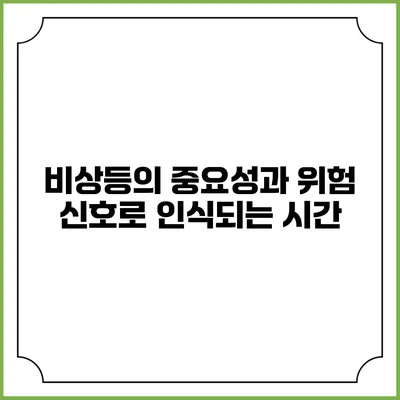 비상등의 중요성과 위험 신호로 인식되는 시간