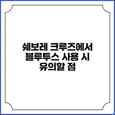 쉐보레 크루즈에서 블루투스 사용 시 유의할 점