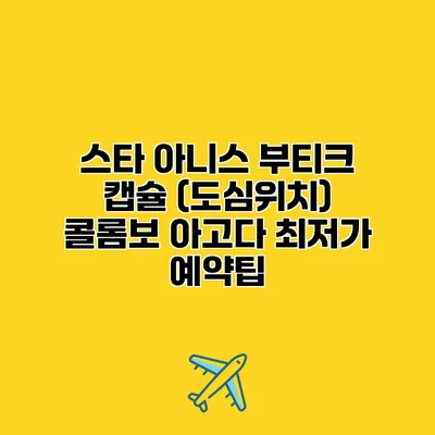 스타 아니스 부티크 캡슐 (도심위치) 콜롬보 아고다 최저가 예약팁