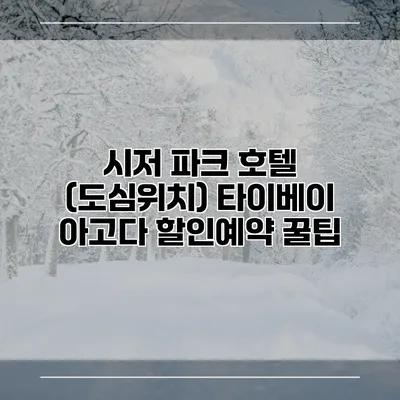 시저 파크 호텔 (도심위치) 타이베이 아고다 할인예약 꿀팁