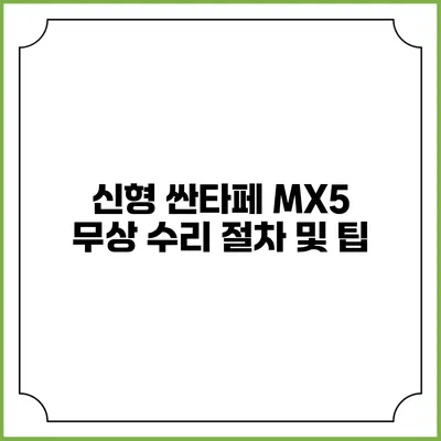 신형 싼타페 MX5 무상 수리 절차 및 팁