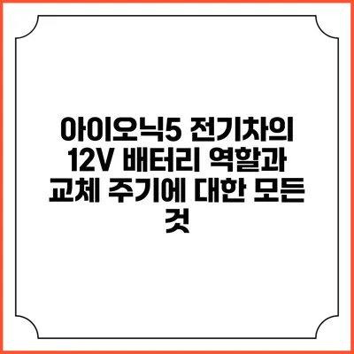 아이오닉5 전기차의 12V 배터리: 역할과 교체 주기에 대한 모든 것