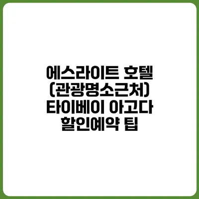 에스라이트 호텔 (관광명소근처) 타이베이 아고다 할인예약 팁