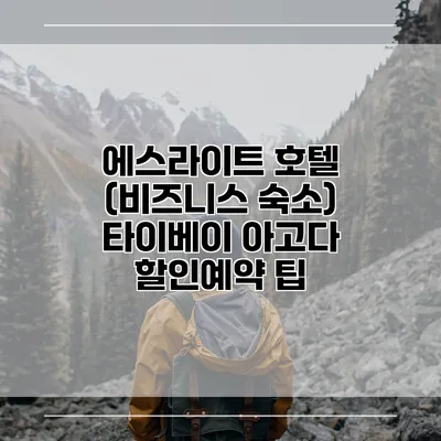 에스라이트 호텔 (비즈니스 숙소) 타이베이 아고다 할인예약 팁