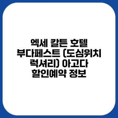 엑세 칼튼 호텔 부다페스트 (도심위치 럭셔리) 아고다 할인예약 정보