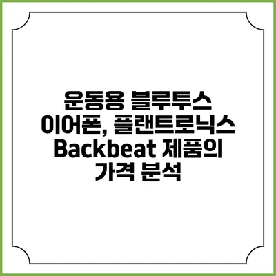 운동용 블루투스 이어폰, 플랜트로닉스 Backbeat 제품의 가격 분석