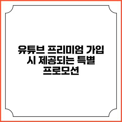 유튜브 프리미엄 가입 시 제공되는 특별 프로모션