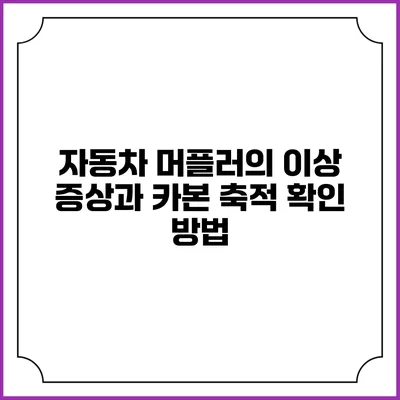 자동차 머플러의 이상 증상과 카본 축적 확인 방법