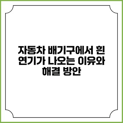 자동차 배기구에서 흰 연기가 나오는 이유와 해결 방안