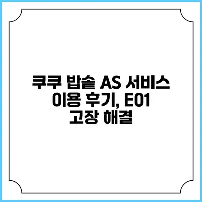쿠쿠 밥솥 AS 서비스 이용 후기, E01 고장 해결