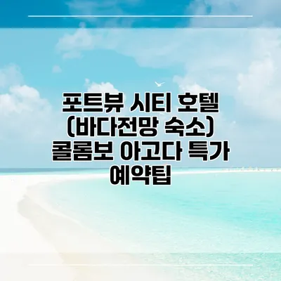 포트뷰 시티 호텔 (바다전망 숙소) 콜롬보 아고다 특가 예약팁