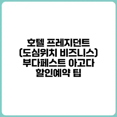 호텔 프레지던트 (도심위치 비즈니스) 부다페스트 아고다 할인예약 팁