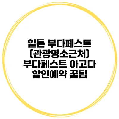 힐튼 부다페스트 (관광명소근처) 부다페스트 아고다 할인예약 꿀팁