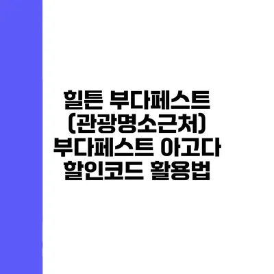 힐튼 부다페스트 (관광명소근처) 부다페스트 아고다 할인코드 활용법