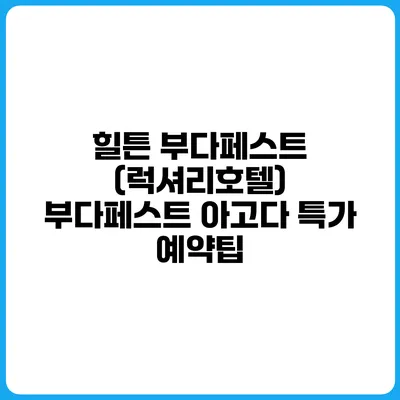 힐튼 부다페스트 (럭셔리호텔) 부다페스트 아고다 특가 예약팁