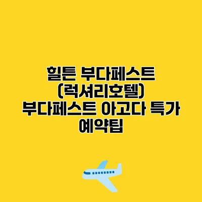 힐튼 부다페스트 (럭셔리호텔) 부다페스트 아고다 특가 예약팁